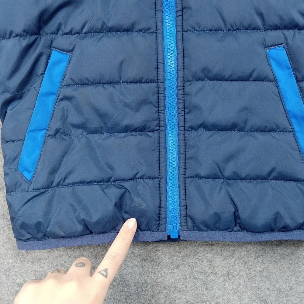 Nike Jacket Kids 5-6 Blue‎ Puffer Insulated Full Zip Quilted Swoosh Logo Warm